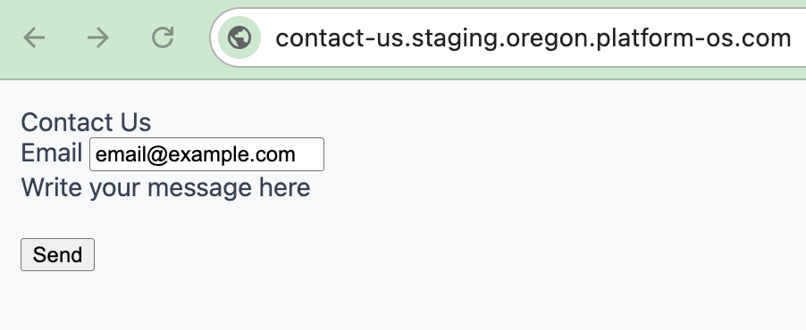 Contact Us form after activating Common Styling layout