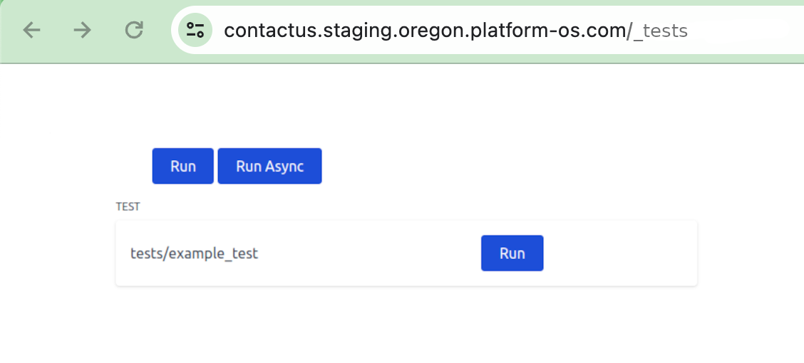 PlatformOS tests module GUI with example test