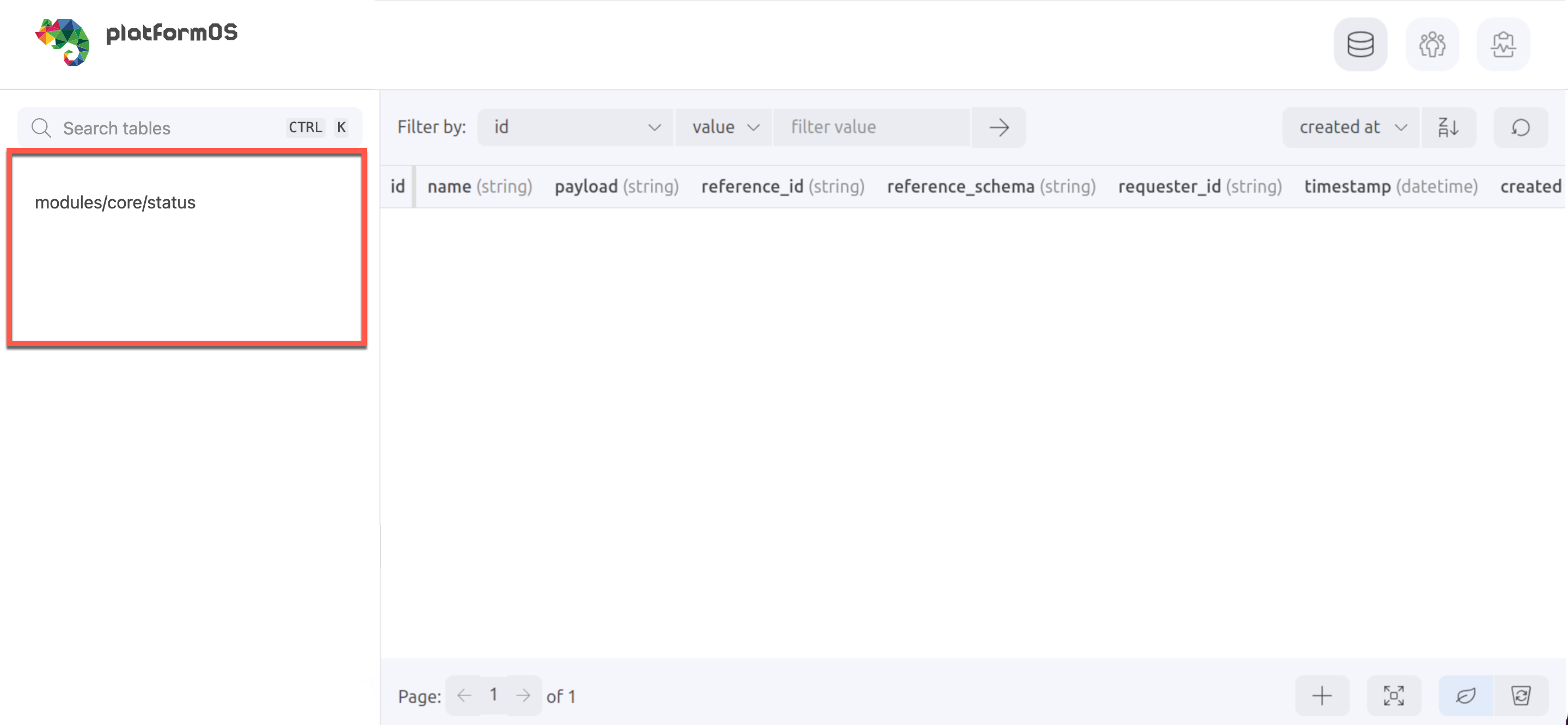 Empty database