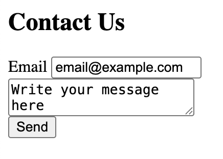 Plain Contact Us form