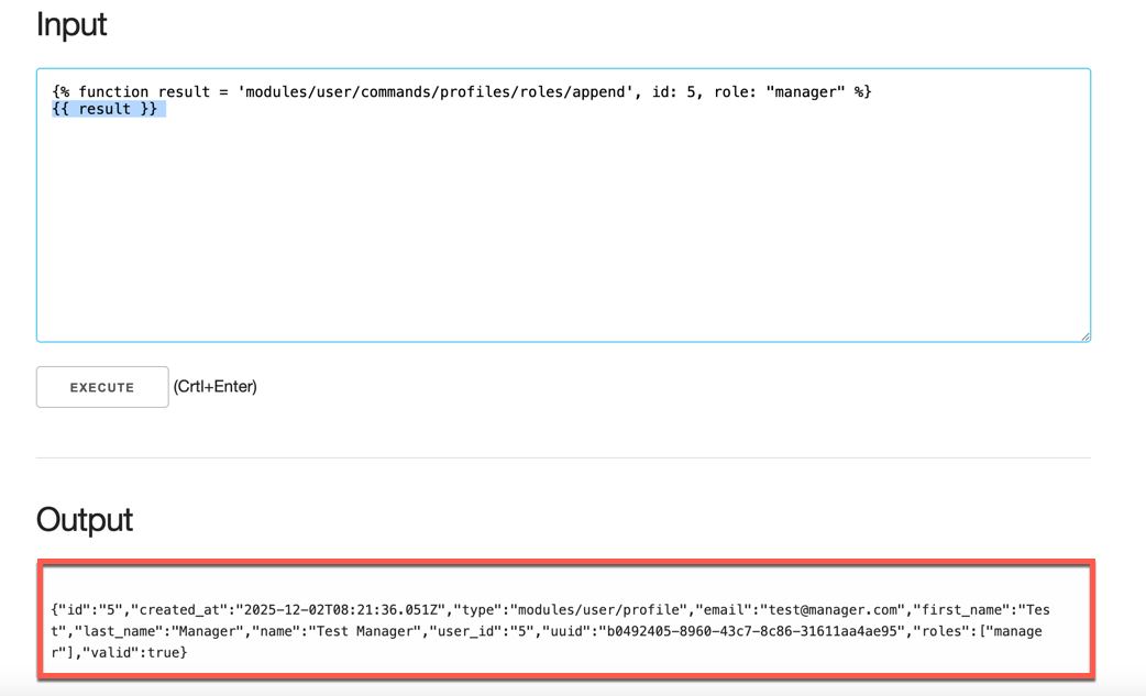 Showing the append command result in the Liquid Evaluator