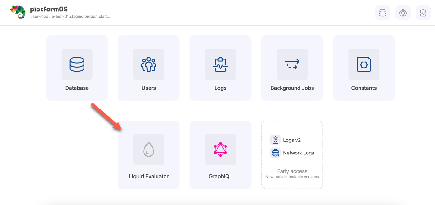 Liquid Evaluator interface in GUI Serve